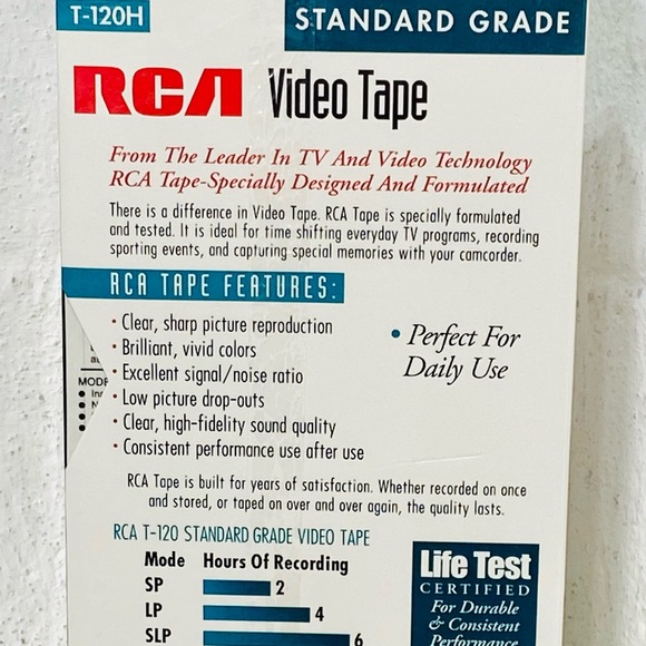 VHS Blank Video Tapes T120 Maxwell, JVC and RCA new in package of 6 - Picture 9 of 9